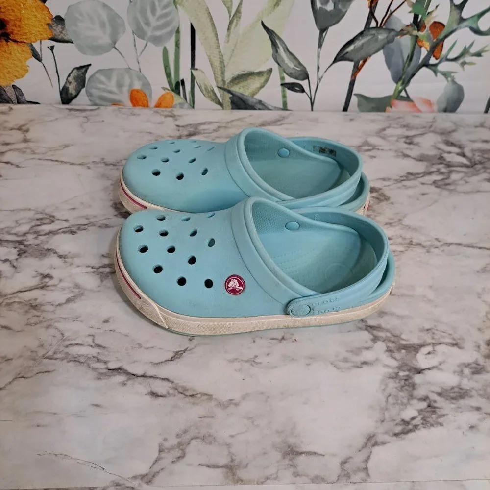 Crocs Kids‎ Crocband ll Clogs Blue Candy/ Pink Size Junior 3